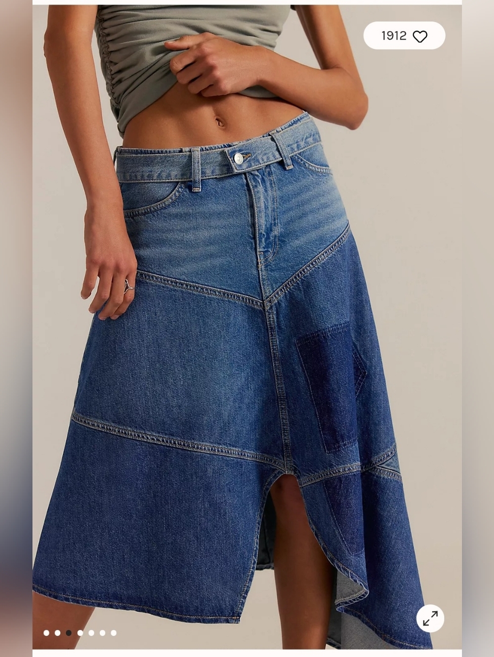 NWOT We The Free Piece Of Work Denim Midi Skirt - Picture 3 of 15